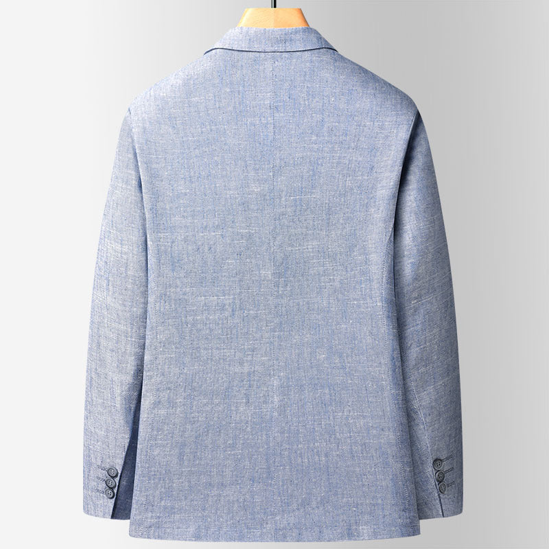 Blazer de mezcla de lino para hombre | Chaqueta informal de negocios ligera y transpirable