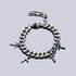Adjustable silver chain bracelet with cross pendants, featuring a modern and versatile design for everyday wear.
