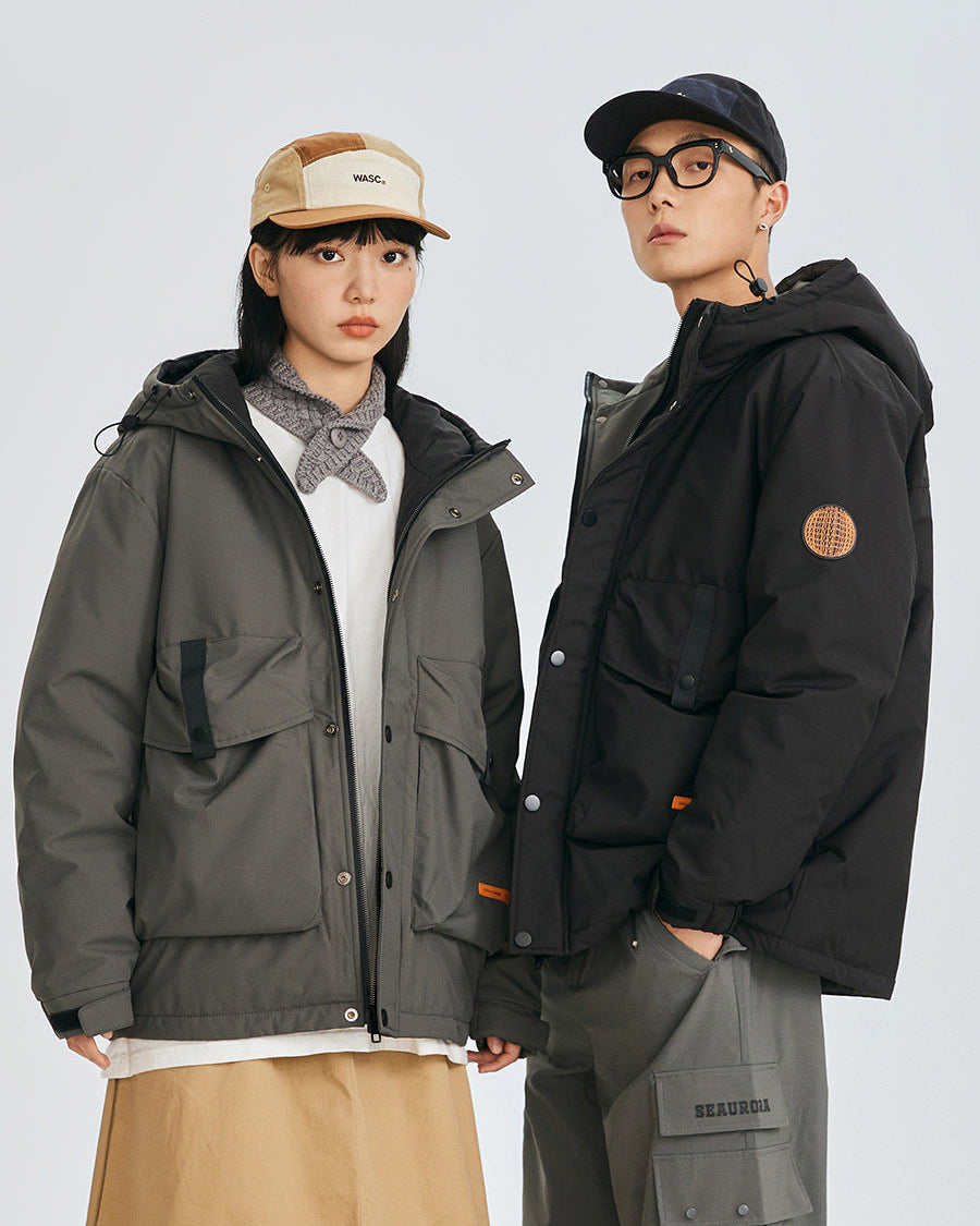 Patch Badge Down Puffer Coat
