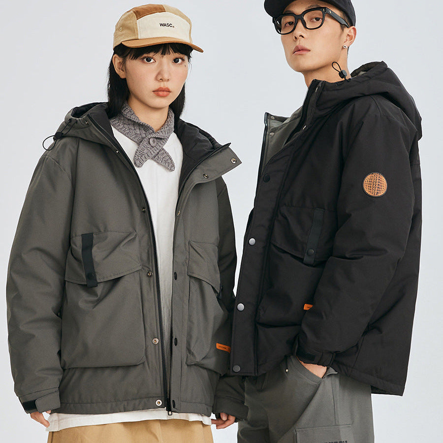 Patch Badge Down Puffer Coat