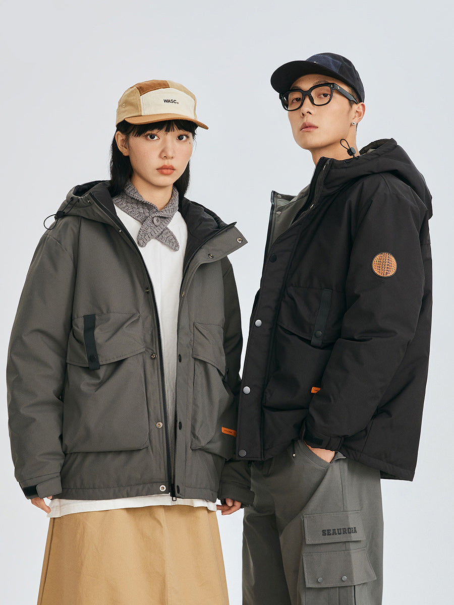 Patch Badge Down Puffer Coat