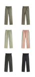 Green, beige, black wide-leg pants with side stripes displayed