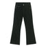Product photo of black wide-leg jeans with classic five-pocket design and boot-cut silhouette