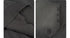 Fabric detail images showing ribbed cuffs and distressed texture details of dark grey hoodie
