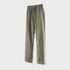 Olive green wide-leg pants with side stripe and drawstring