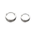 Two sizes of double-band hoop earrings showing size comparison on white background