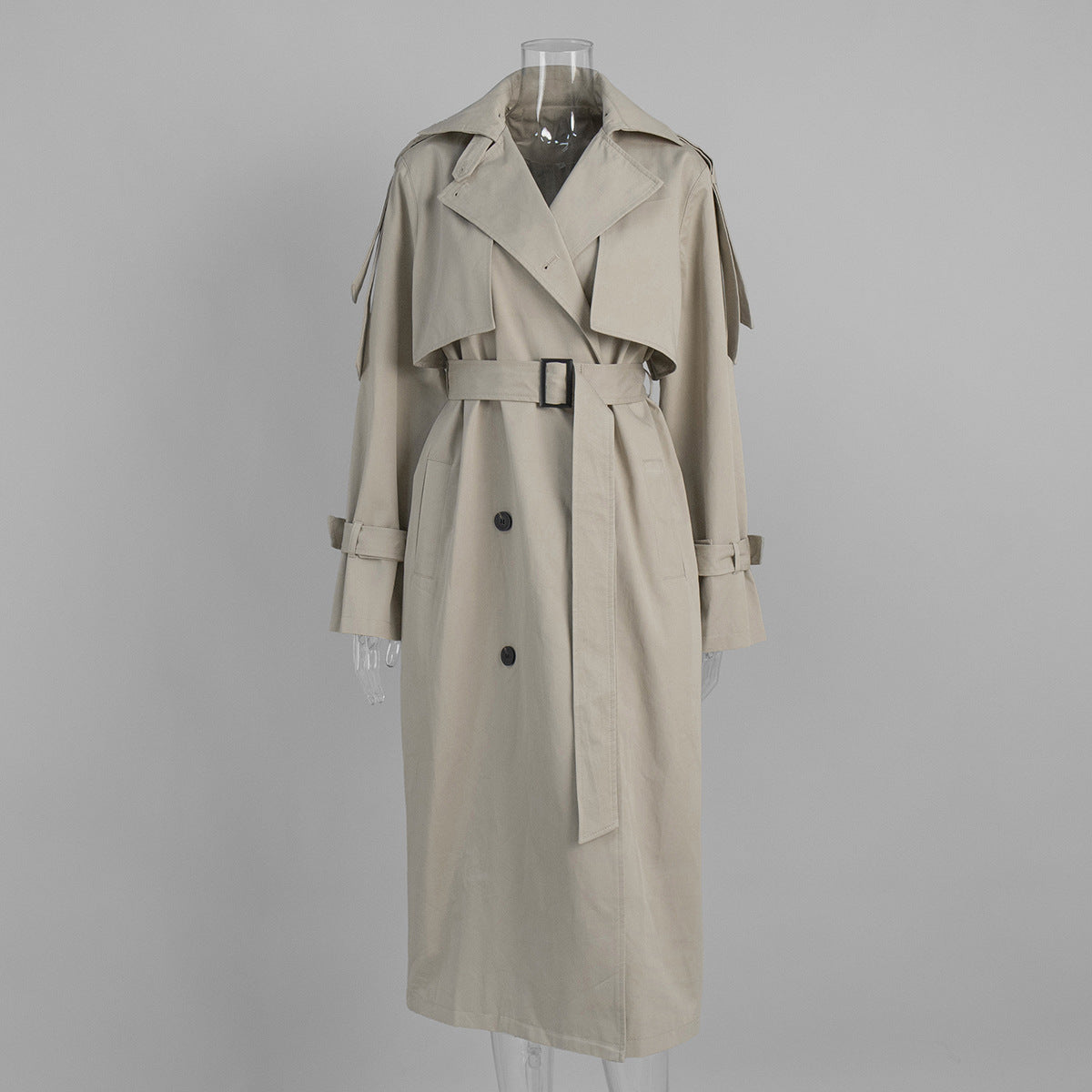 Classic British Double-Breasted Women's Trench Coat