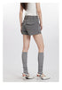 Back view of gray shorts showing double flap pockets and tailored construction
