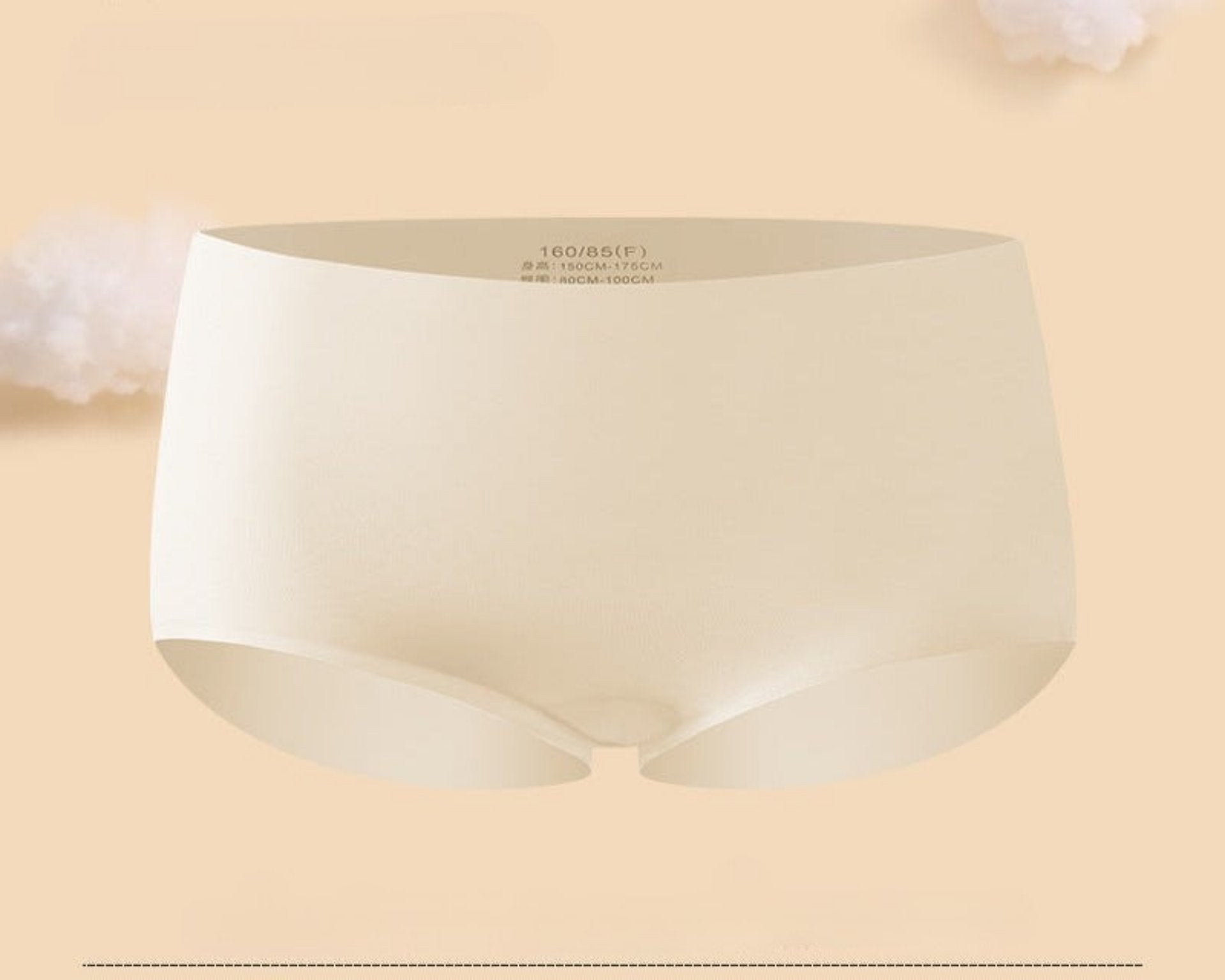 Milk white antibacterial brief shown in 3D render on beige background