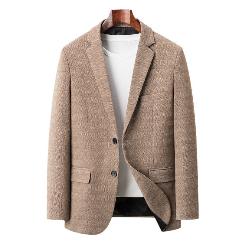 Men's Wool-Blend Fitted Blazer | Spring/Autumn Business Jacket