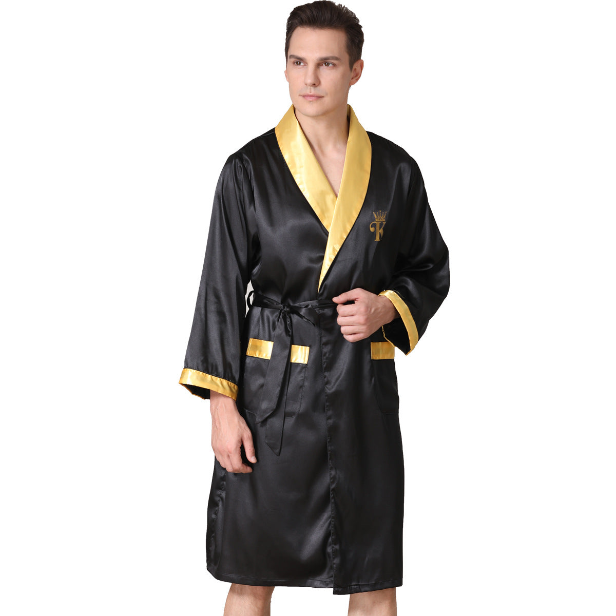 Bata con ribete en contraste Royal para hombre