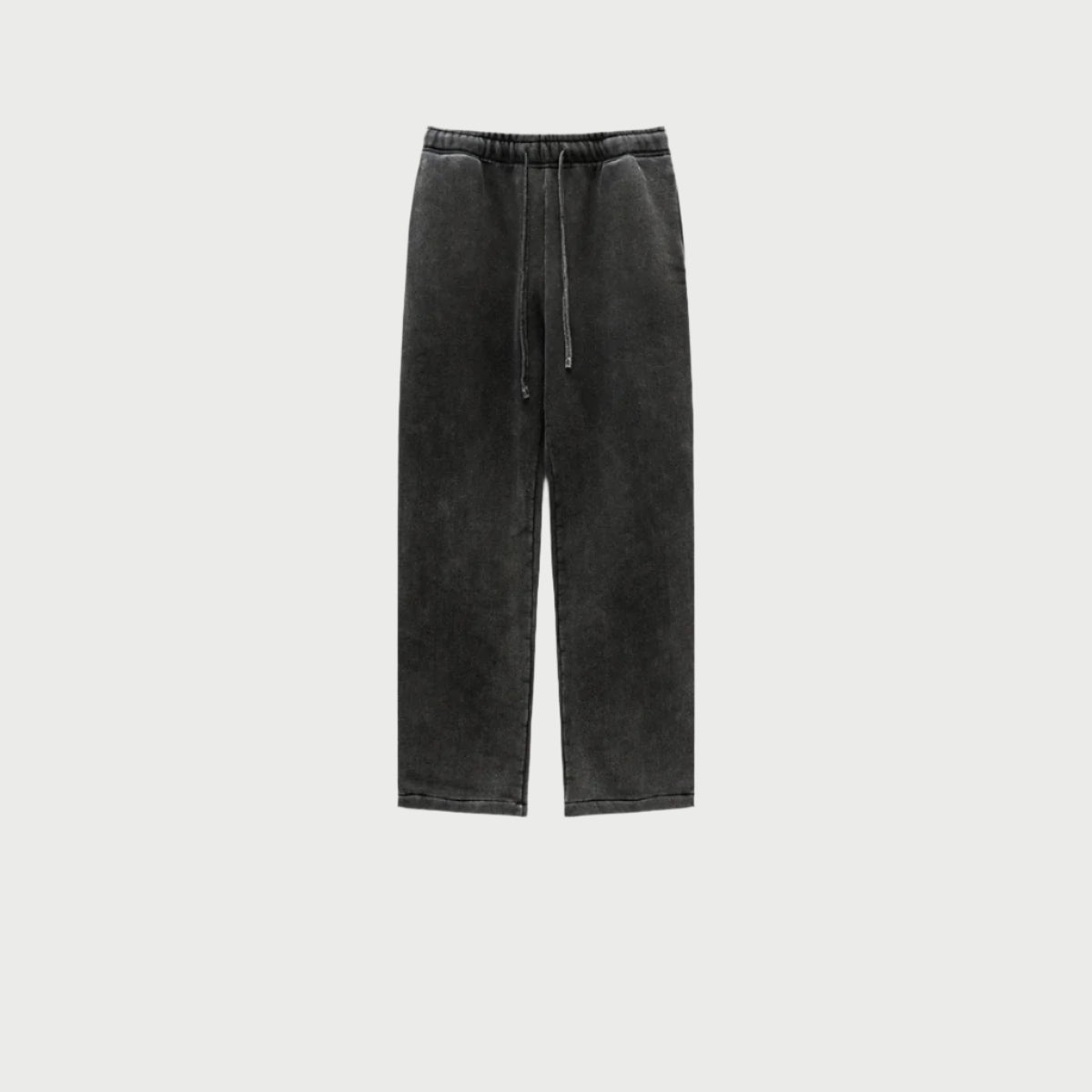 Men's Washed Fleece Distressed Sweatpants | Light Fleece Lined Straight Leg