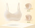 Beige seamless bra with removable 2cm and 4cm padding options.