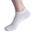 White ankle sock with mesh panels and ribbed arch support shown on mannequin foot