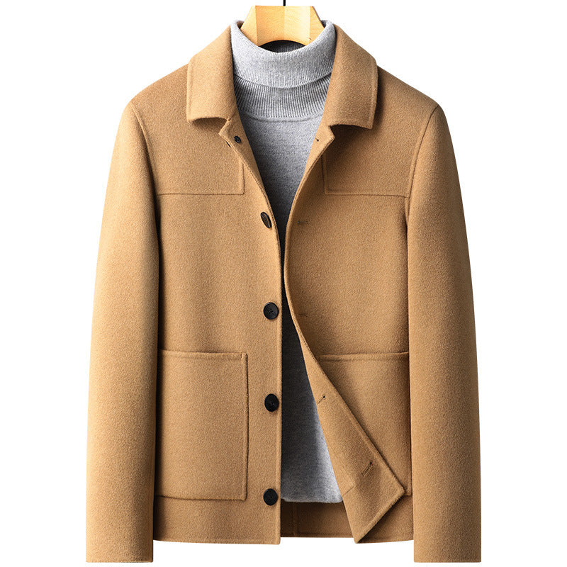 Chaqueta corta de lana moderna para hombre | Prenda básica informal para el invierno