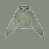 Sage Green Cropped Hoodie – Oversized Streetwear Sweatshirt – A muted green cropped hoodie featuring a relaxed fit, drawstring hood, and front pocket
