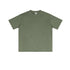 Sage green oversized t-shirt with classic crew neckline, short sleeves and boxy silhouette, crafted from soft premium cotton fabric