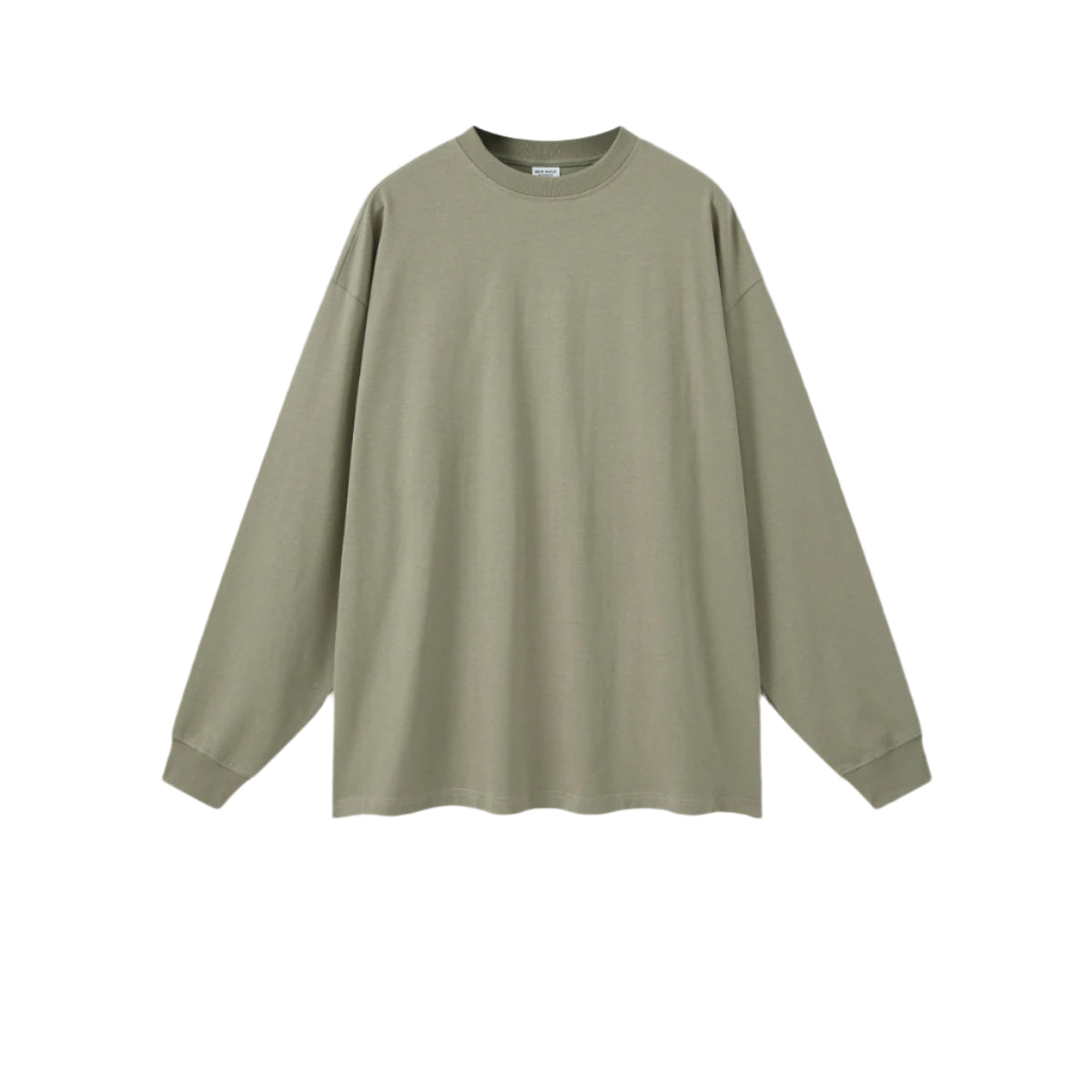 Sage oversized sweatshirt with crew neck on plain background