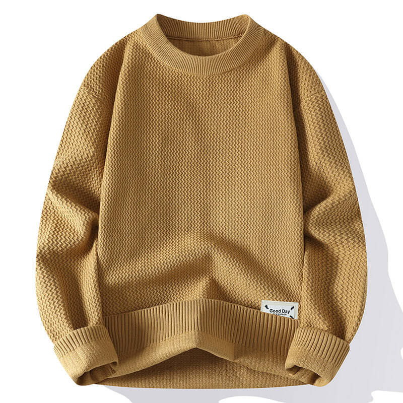 Brown textured knit sweater