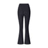 Black high-waisted flared yoga pants with contoured waistband, showcased on white backdrop