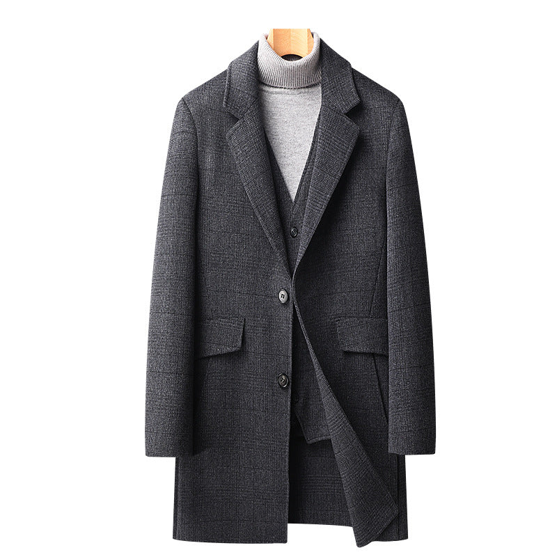 Abrigo de lana para hombre con forro de plumón desmontable | Colección Premium de invierno