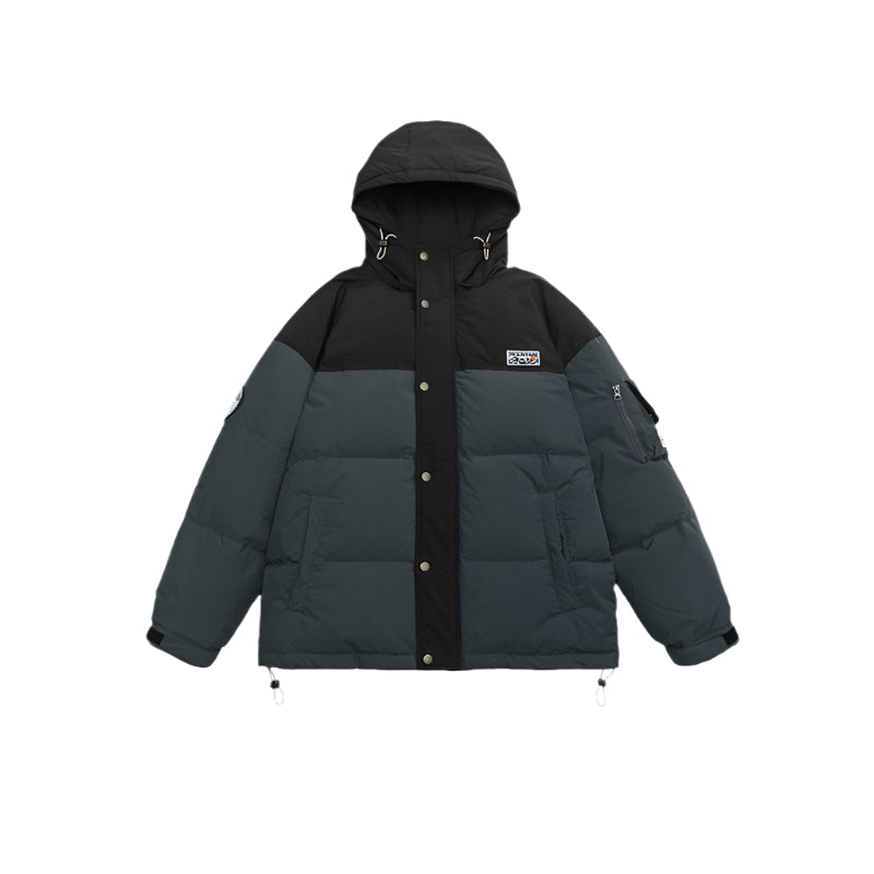 Mountain Logo Two-Tone Puffer Jacket