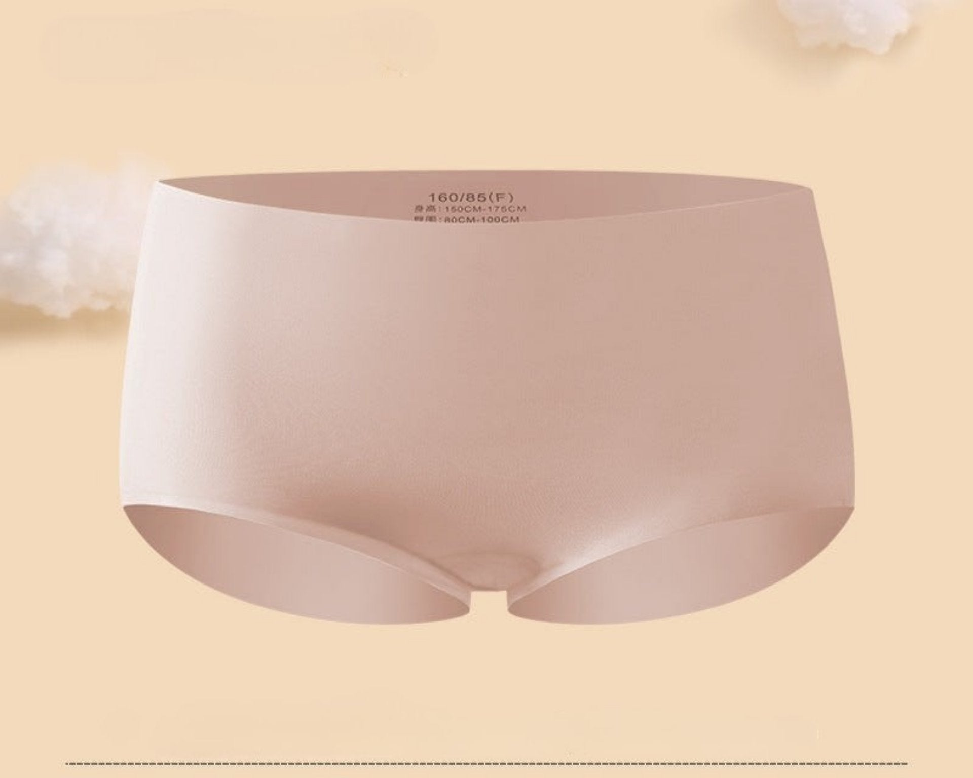 Milk tea color antibacterial brief shown in 3D render on beige background 