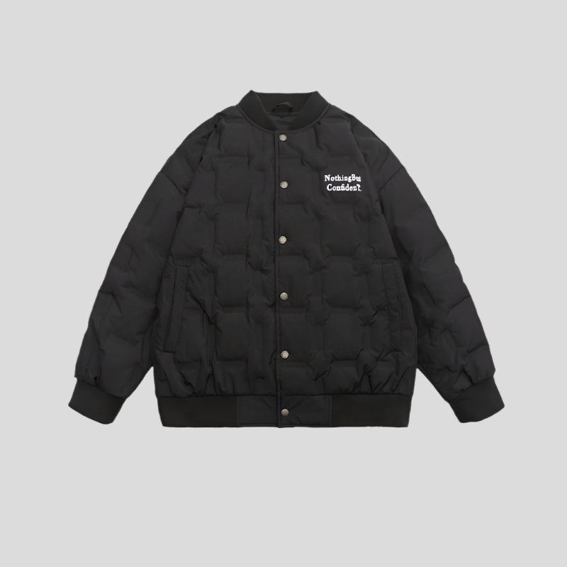 Chaqueta bomber acolchada de plumón estilo universitario