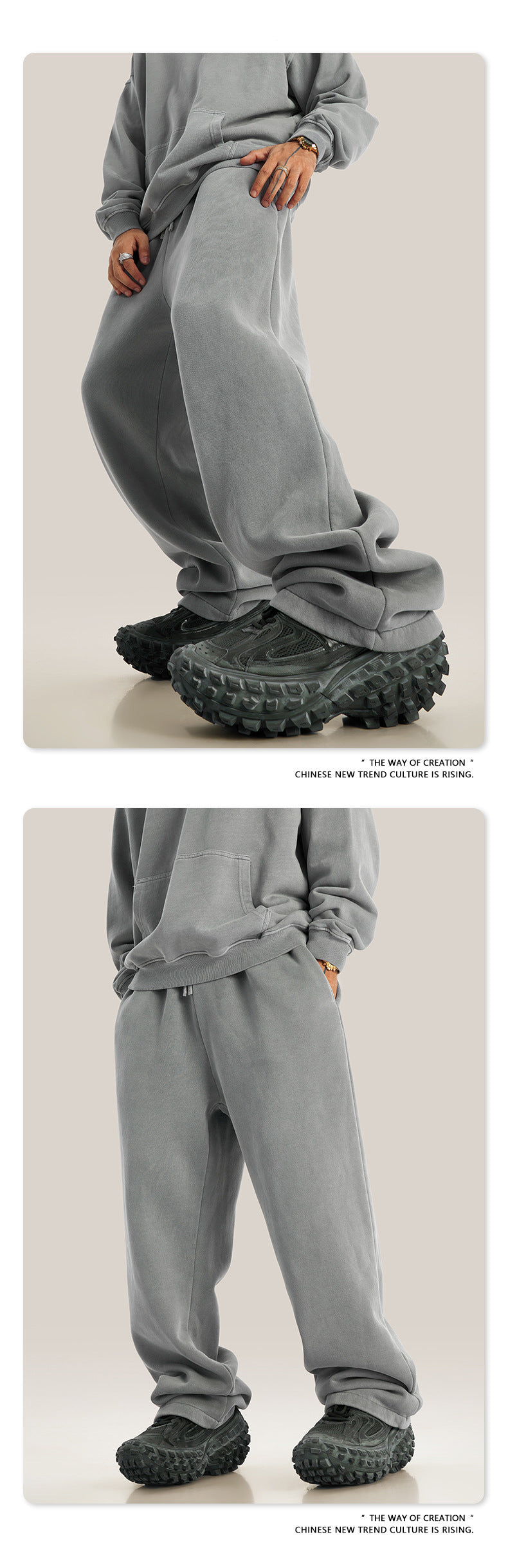 Men's Washed Fleece Distressed Sweatpants | Light Fleece Lined Straight Leg