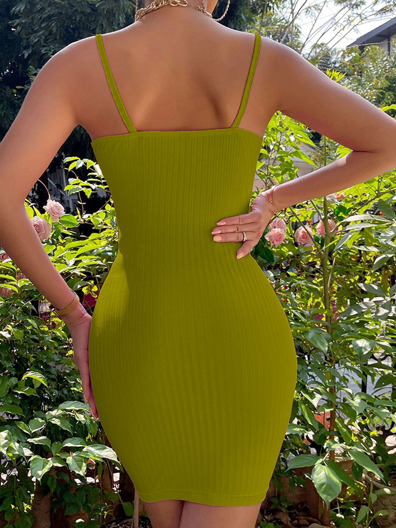 strapless open back dress Ruffled Tie-Front Ribbed Mini Bodycon Dress – ZINNTRA