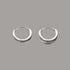 Small size silver double-band hoop earrings, 10mm diameter