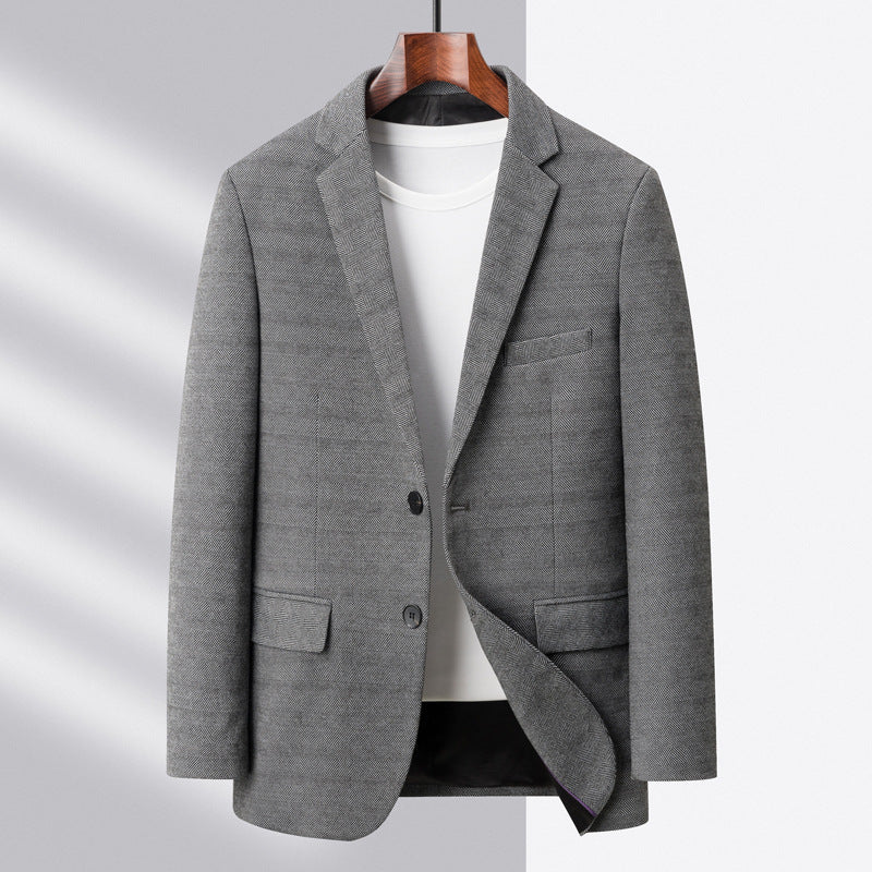 Men's Wool-Blend Fitted Blazer | Spring/Autumn Business Jacket