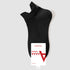 Black antibacterial ankle socks with brand label and quality certification tags, retail presentation