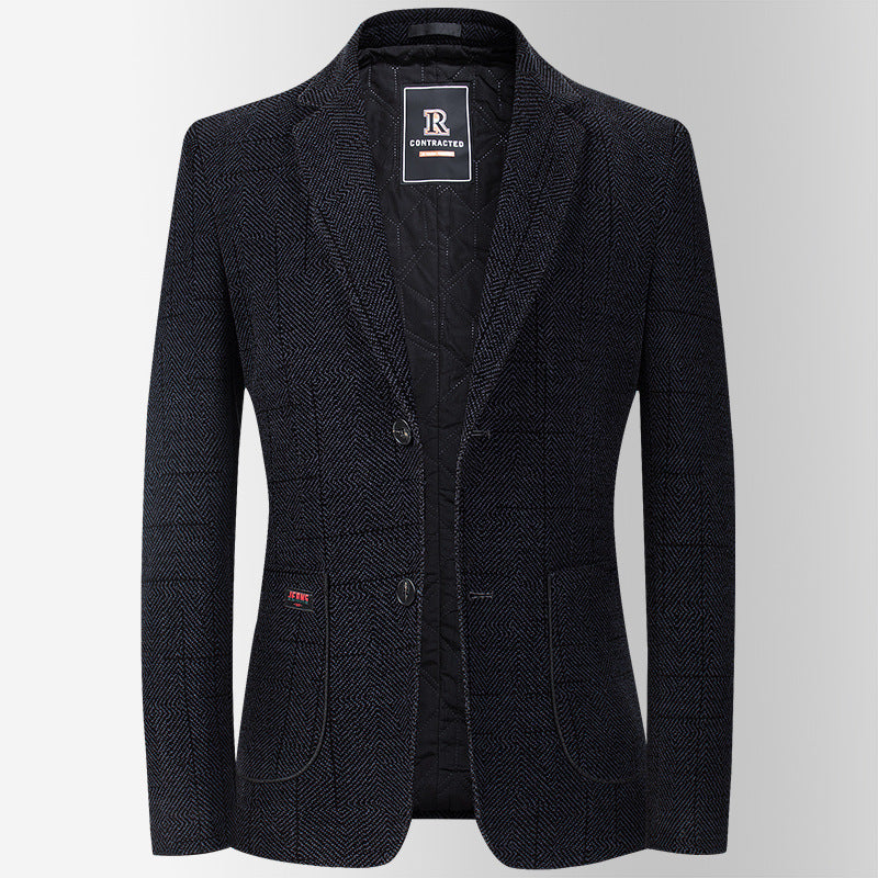 Blazer de lana acolchada de primera calidad para hombre | Chaqueta de invierno de corte ajustado