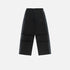 Black wide-leg sweatpants with a minimalist logo, elastic waistband, and drawstrings, displayed flat