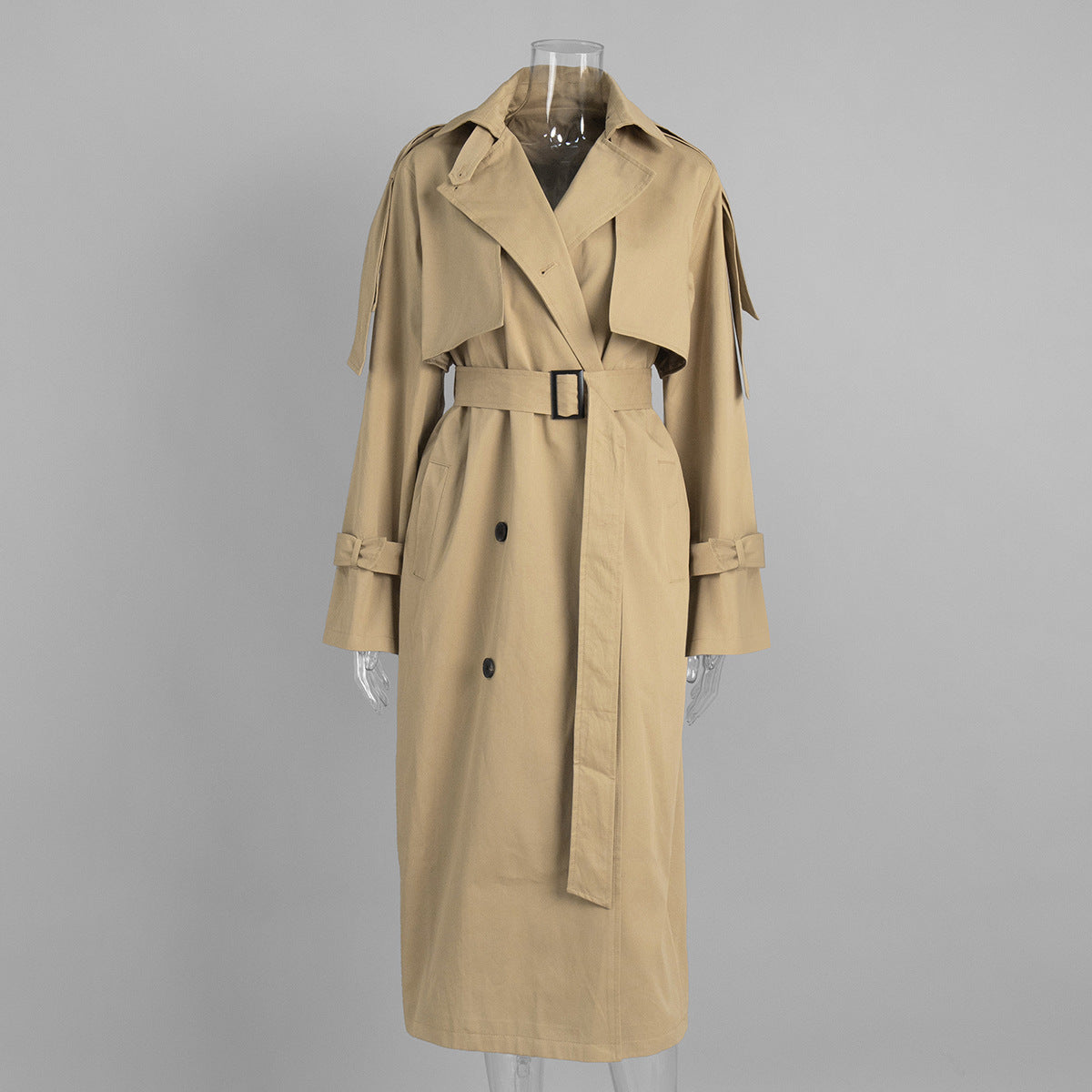 Classic British Double-Breasted Women's Trench Coat