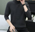 Dark gray turtleneck sweater with fleece lining