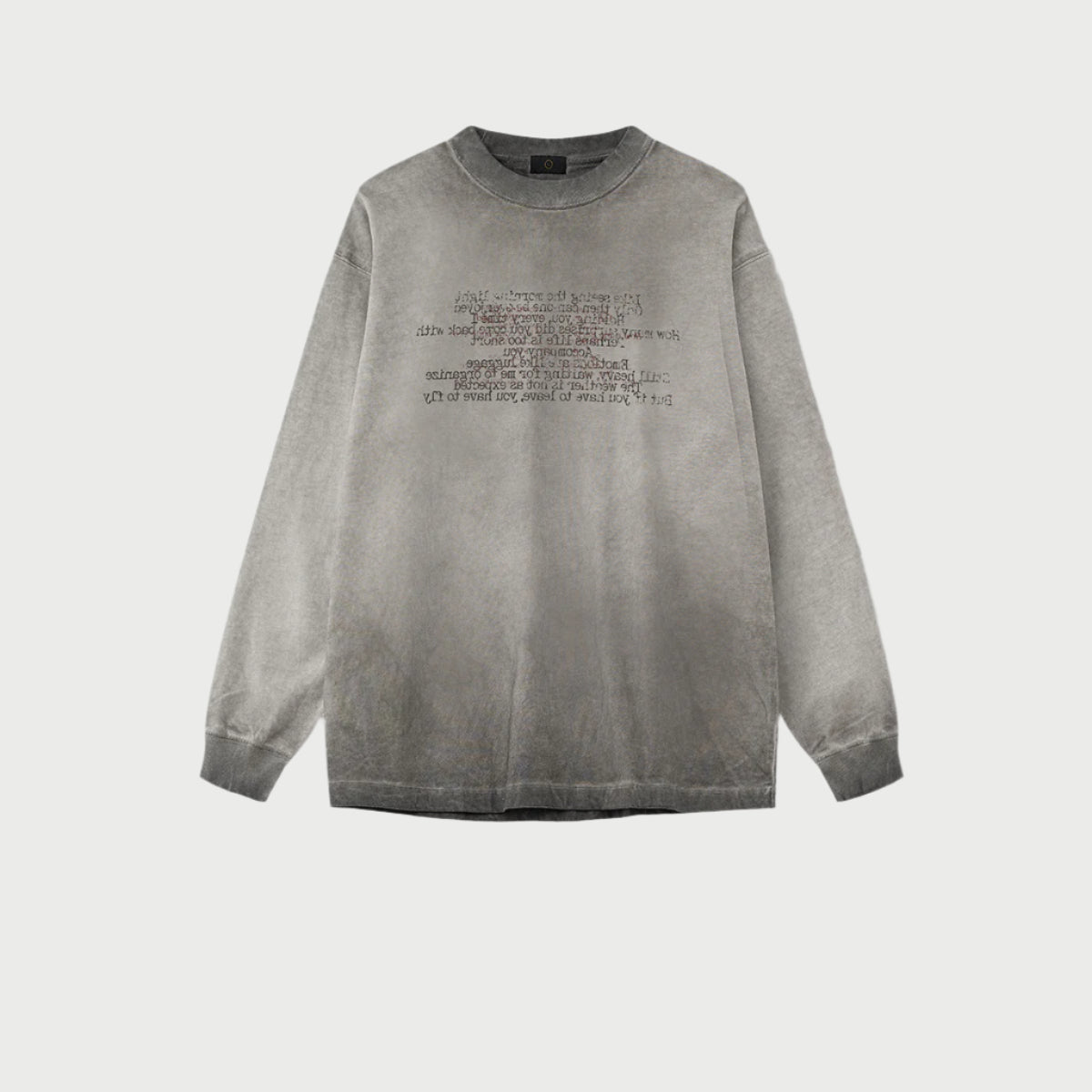 Minimalist Poetry Cotton Long Sleeve Tee