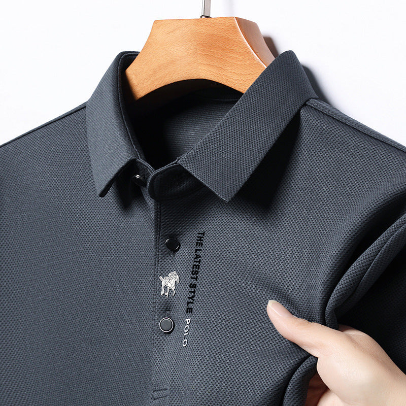 Men's Long Sleeve Performance Polo | Vertical Stitch Detail