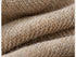 Close-up of beige knit leg warmer showing ribbed pattern texture