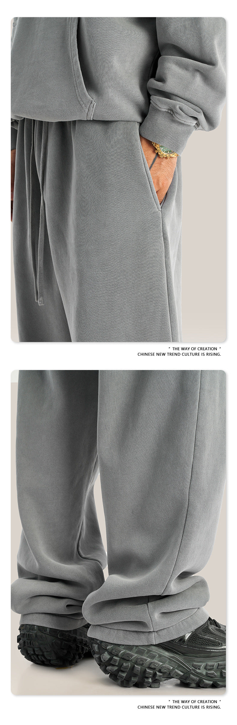Men's Washed Fleece Distressed Sweatpants | Light Fleece Lined Straight Leg