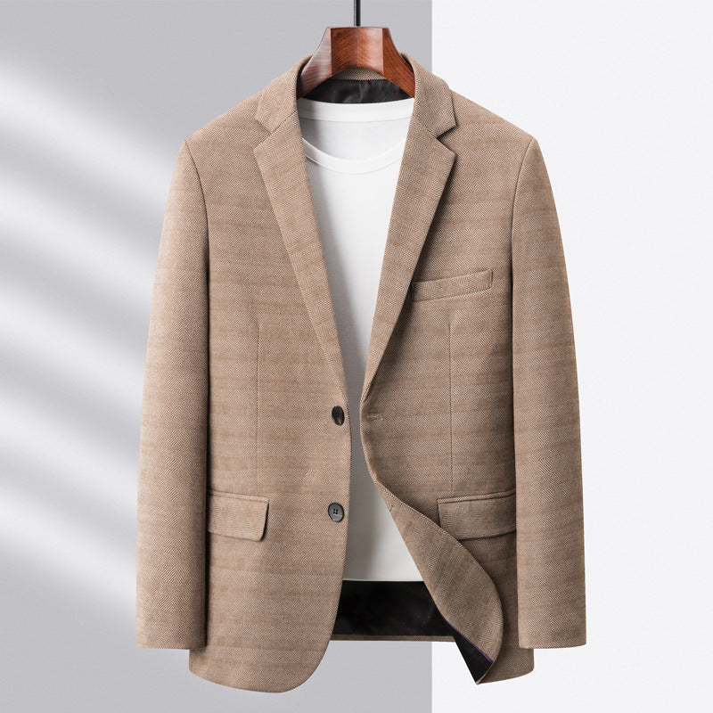 Men's Wool-Blend Fitted Blazer | Spring/Autumn Business Jacket