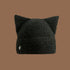 Black Fuzzy Cat Ear Beanie Hat – Soft black beanie hat with plush cat ears, perfect for stylish winter wear