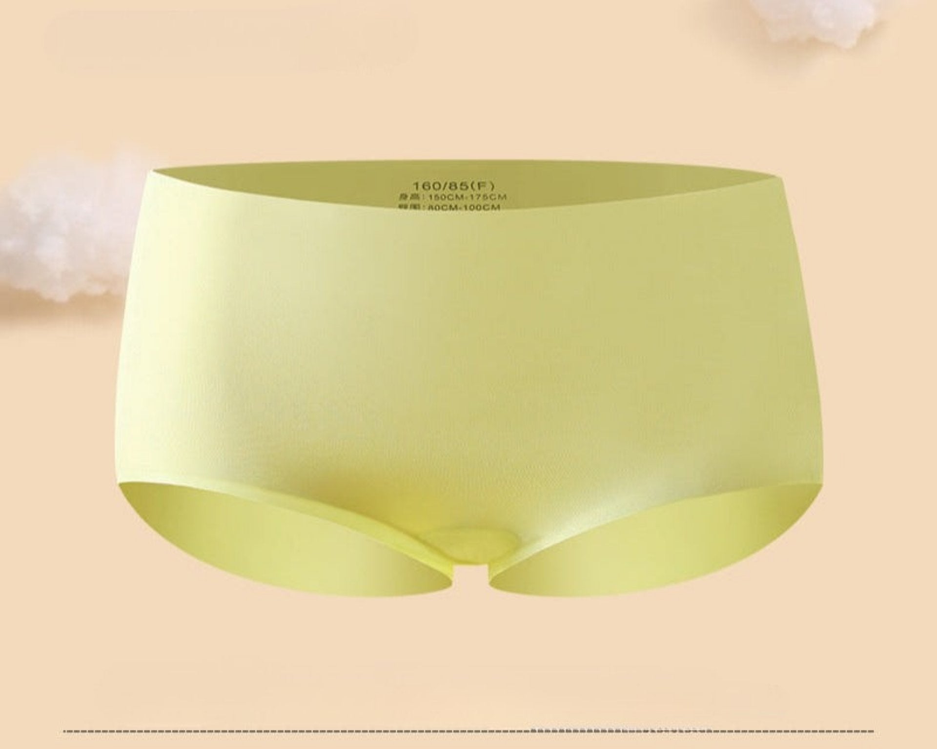 Light yellow antibacterial brief shown in 3D render on beige background