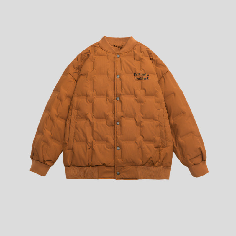 Chaqueta bomber acolchada de plumón estilo universitario