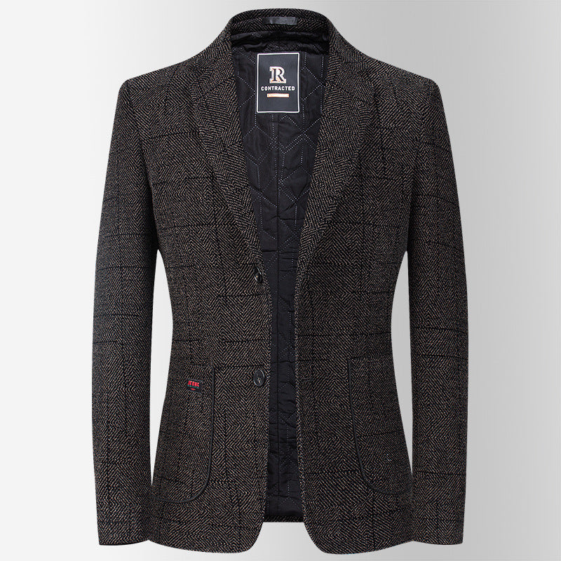 Blazer de lana acolchada de primera calidad para hombre | Chaqueta de invierno de corte ajustado
