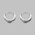 Large size silver double-band hoop earrings, 12mm diameter