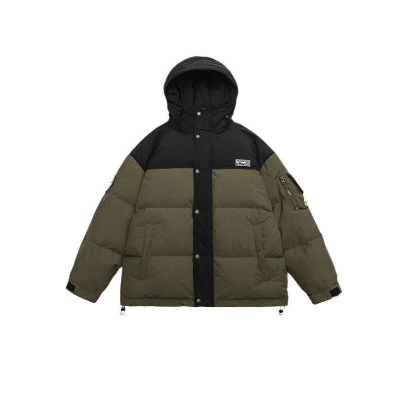 Mountain Logo Two-Tone Puffer Jacket