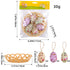  Packaged Easter egg ornament set with delicate floral and butterfly prints, including six hanging eggs and a woven basket.