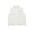 Cream puffer vest with black NEIGTR STUDIO logo on chest, showing clean minimalist design against white background